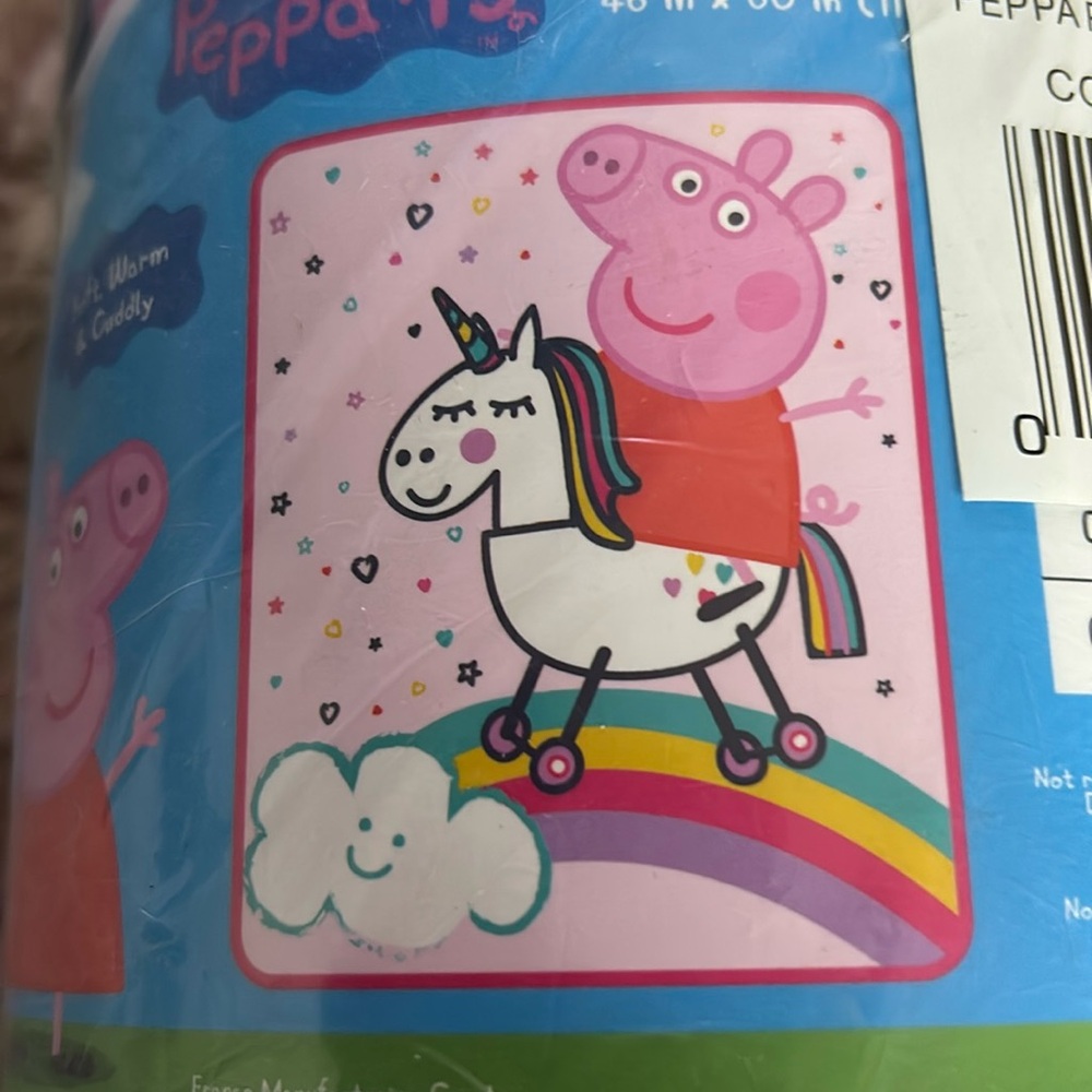 Peppa Pig Throw Blanket size 46in by 60ins